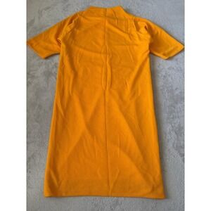 Vintage Dominique Sz 14 Mock Neck Midi Orange 60s/70s Dress Saks Fifth Ave